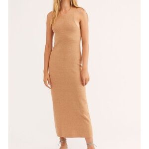 Free people tan rib sweater dress